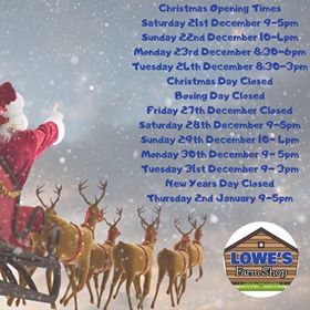 Christmas Opening Times 2019